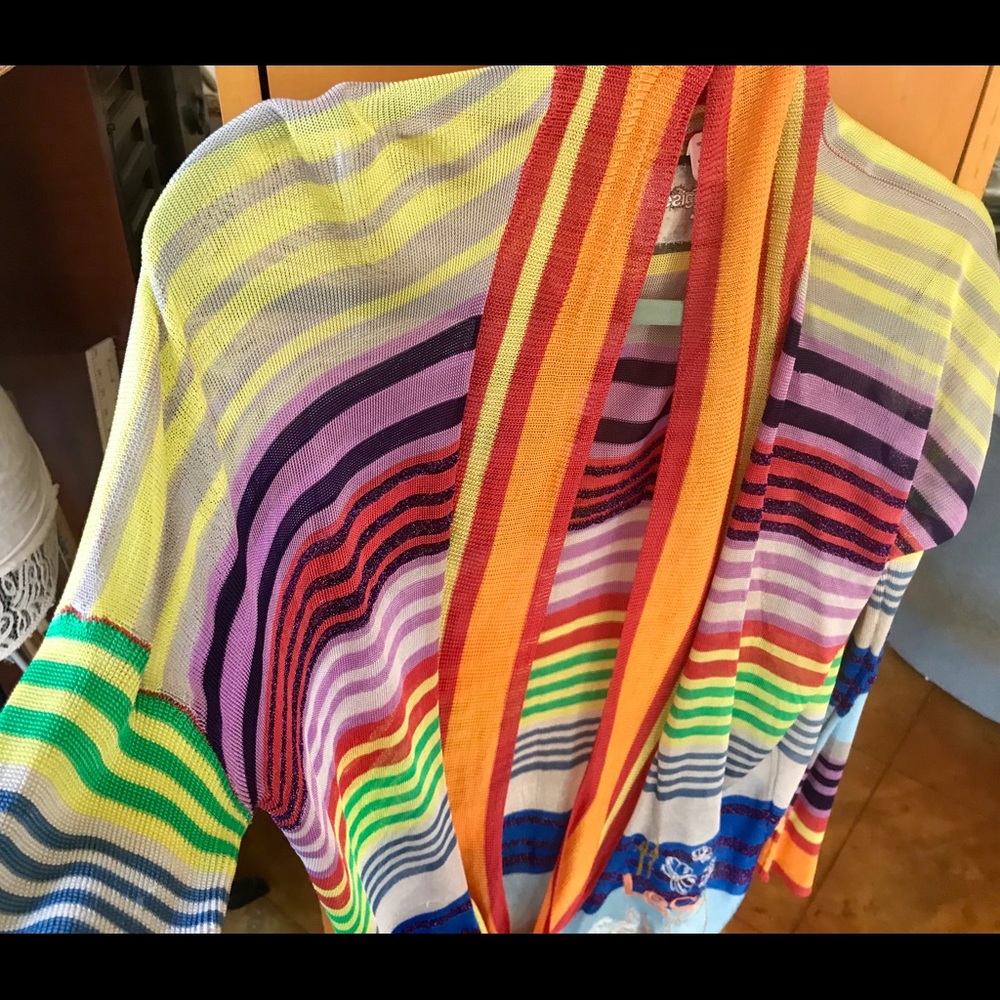 Desigual semi sheer plunging Jumper L
